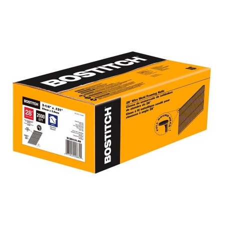 Dewalt Collated Framing Nail, 3-1/4 in L, Round Head, 28 Degrees S12D131-FH